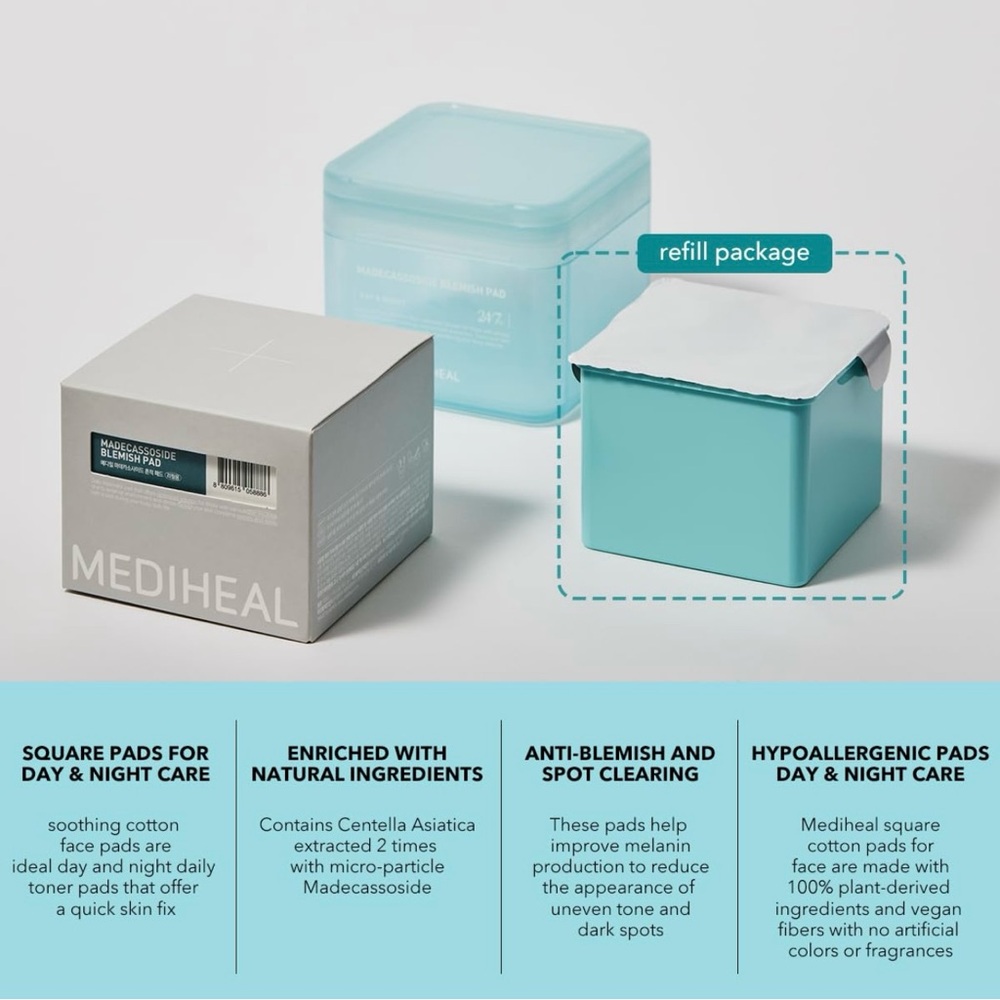 MEDIHEAL Madecassoside Blemish pads w/ Refill
